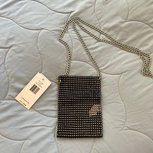 Black Mesh Rhinestone purse